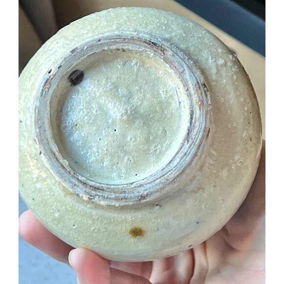 Saki Ceramic Pitcher Blue & Brown Swirl Design Hand Thrown Oil Vinegar Gift VTG - Picture 5 of 9